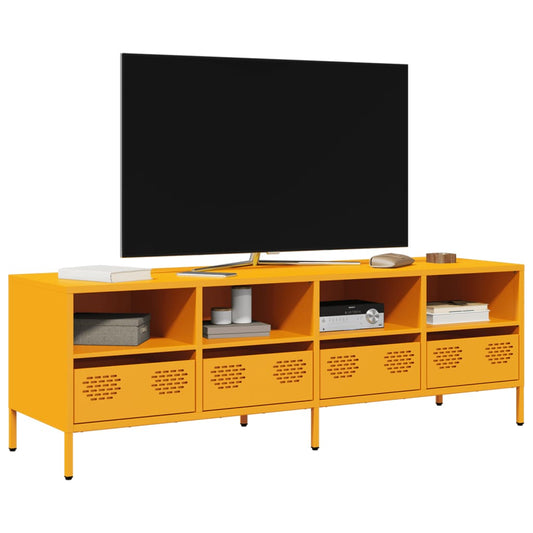 Mobile TV Giallo Senape 135x39x43,5 cm in Acciaio | homemem39