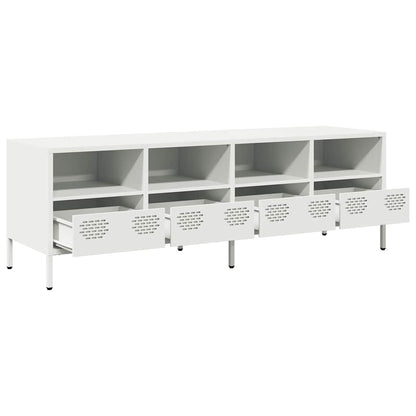 Mobile TV Bianco 135x39x43,5 cm in Acciaio Laminato a Freddo - homemem39