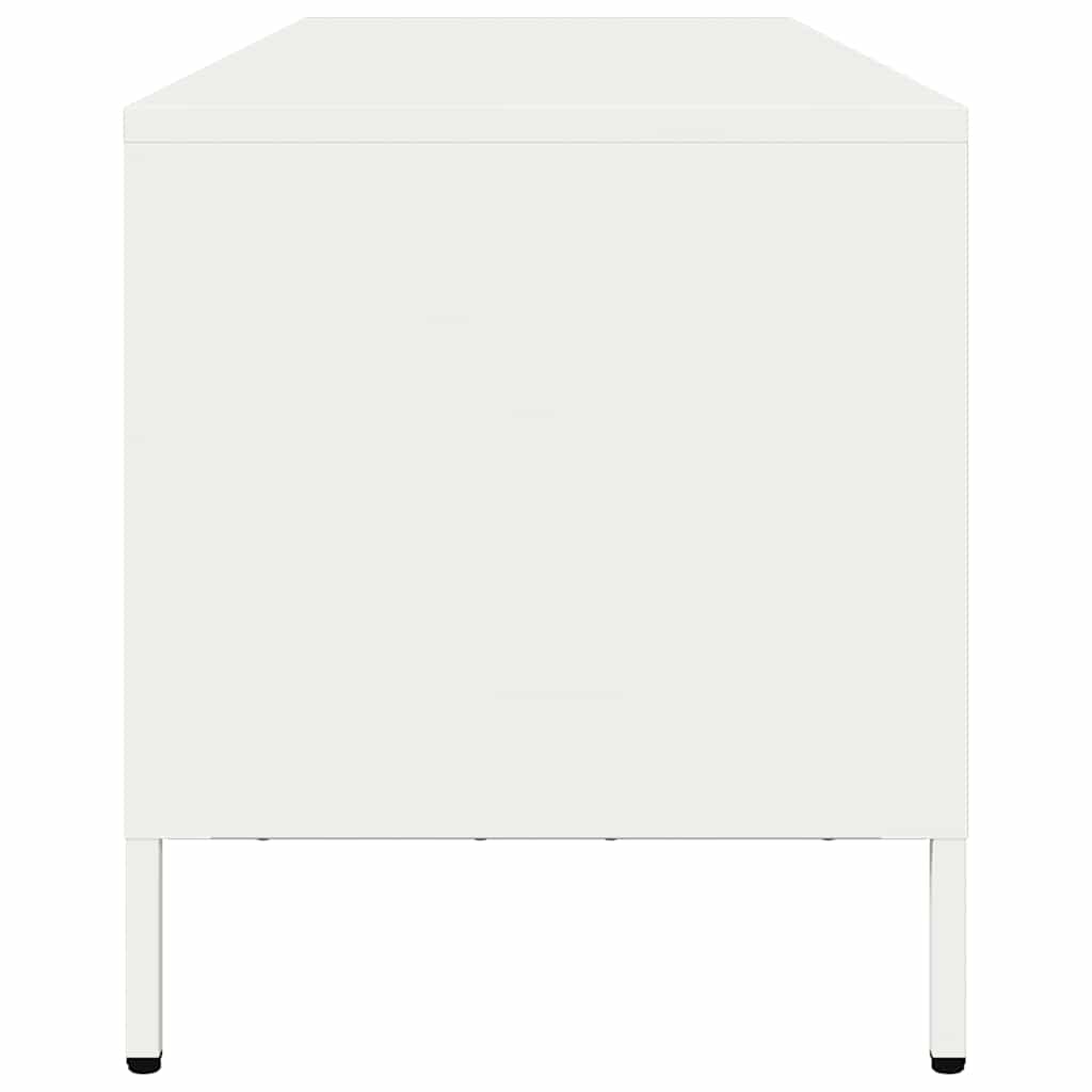 Mobile TV Bianco 135x39x43,5 cm in Acciaio Laminato a Freddo - homemem39