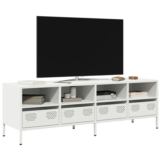Mobile TV Bianco 135x39x43,5 cm in Acciaio Laminato a Freddo | homemem39