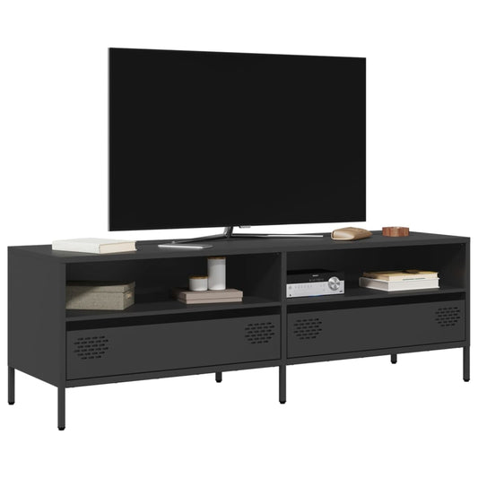 Mobile TV Nero 135x39x43,5 cm in Acciaio Laminato a Freddo | homemem39