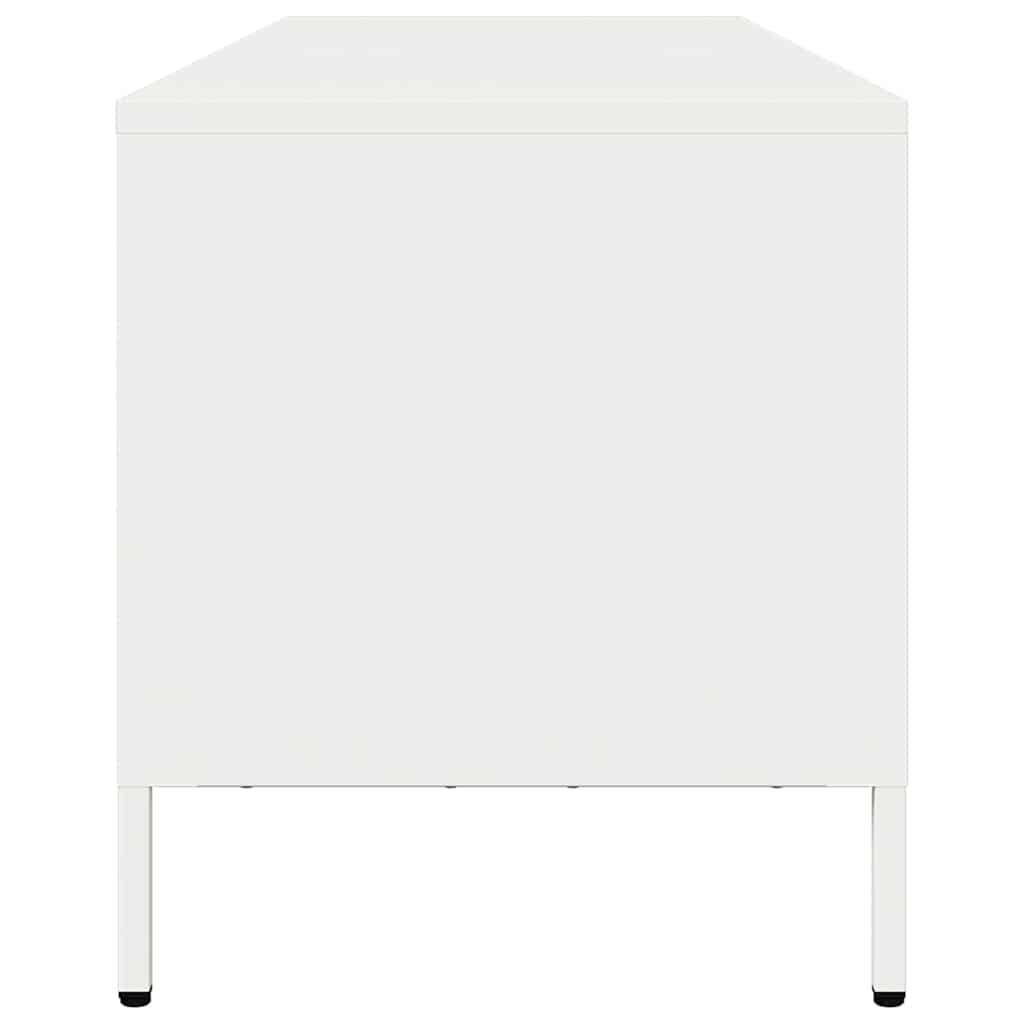 Mobile TV Bianco 135x39x43,5 cm in Acciaio Laminato a Freddo - homemem39