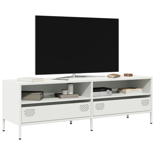 Mobile TV Bianco 135x39x43,5 cm in Acciaio Laminato a Freddo | homemem39
