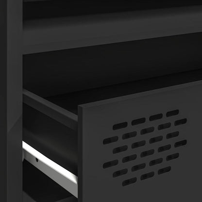 Mobile TV Nero 202x39x43,5 cm in Acciaio Laminato a Freddo - homemem39