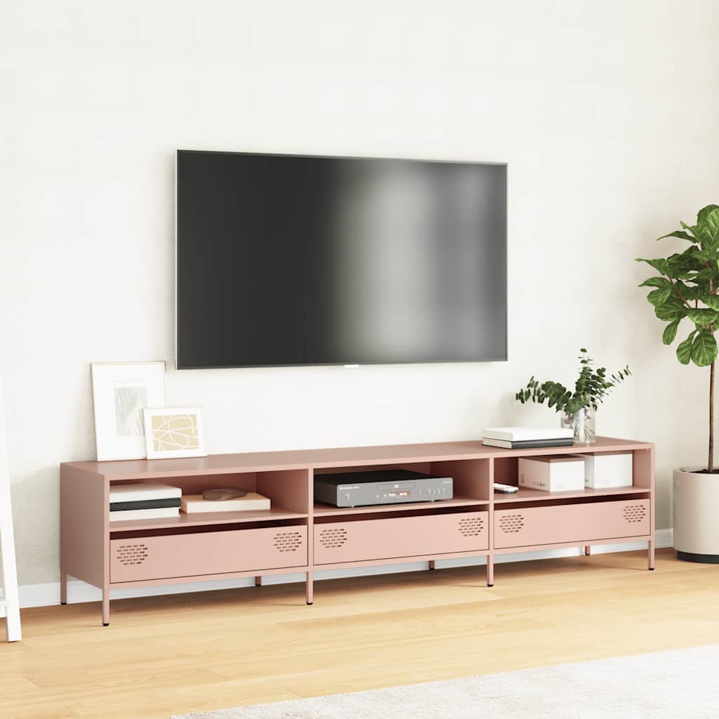 Mobile TV Rosa 202x39x43,5 cm in Acciaio Laminato a Freddo - homemem39