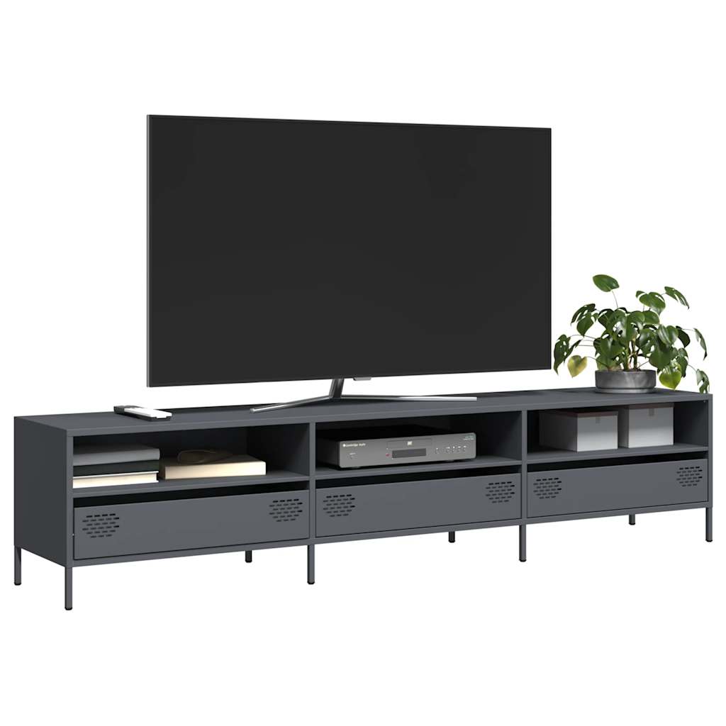 Mobile TV Antracite 202x39x43,5 cm Acciaio Laminato a Freddo - homemem39