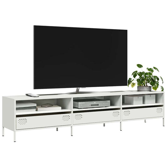 Mobile TV Bianco 202x39x43,5 cm in Acciaio Laminato a Freddo | homemem39