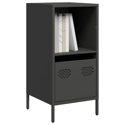 Credenza Nera 35x39x73,5 cm in Acciaio Laminato a Freddo - homemem39