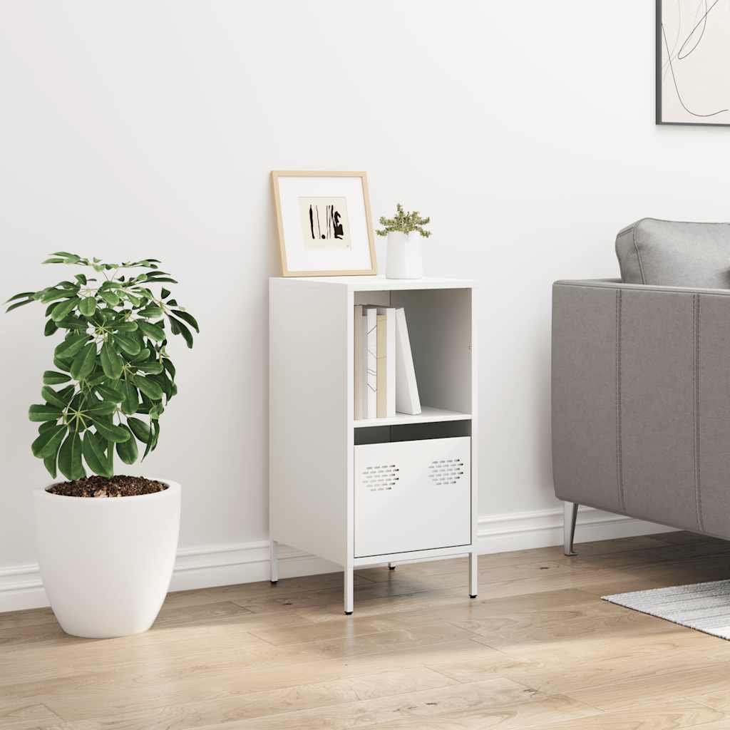 Credenza Bianca 35x39x73,5 cm in Acciaio Laminato a Freddo - homemem39