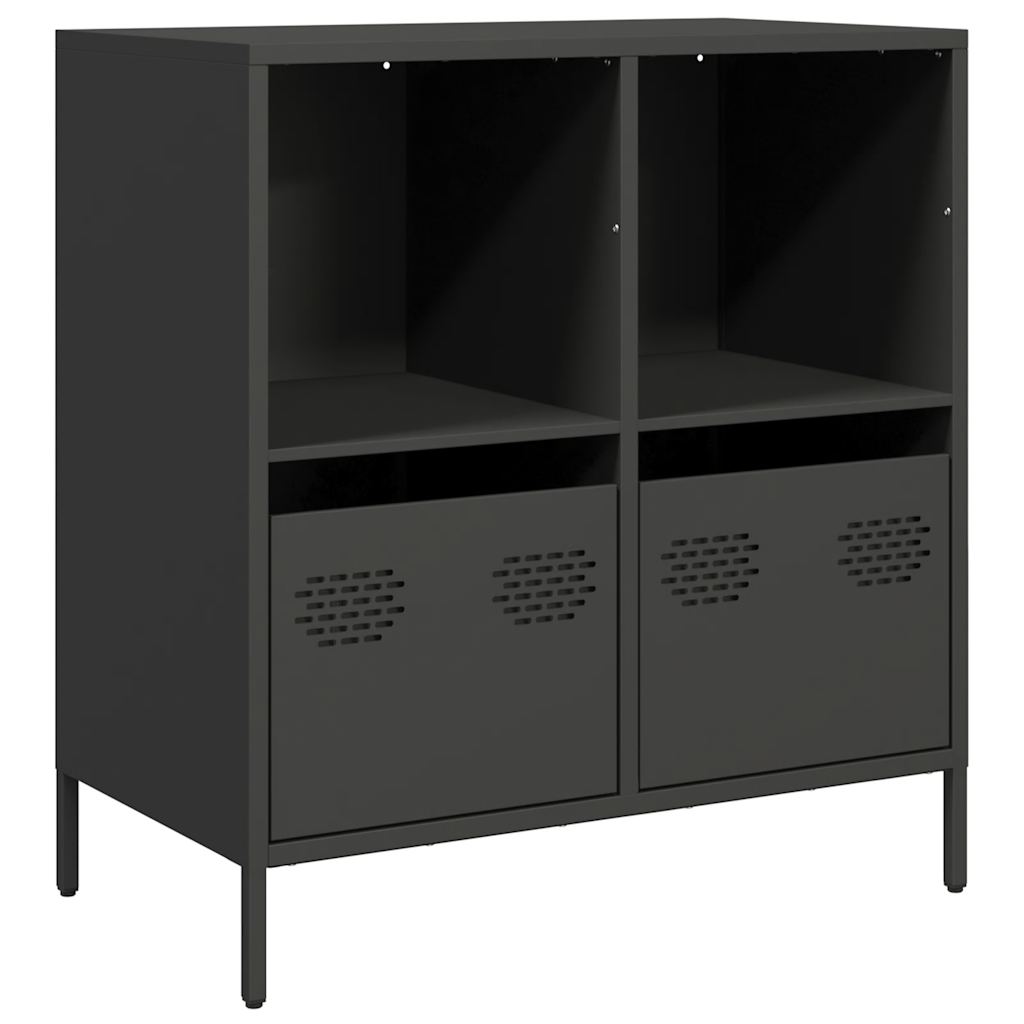 Credenza Nera 68x39x73,5 cm in Acciaio Laminato a Freddo - homemem39