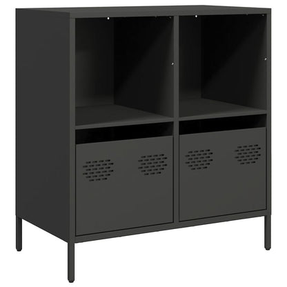 Credenza Nera 68x39x73,5 cm in Acciaio Laminato a Freddo - homemem39