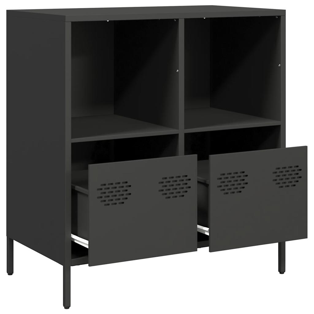 Credenza Nera 68x39x73,5 cm in Acciaio Laminato a Freddo - homemem39