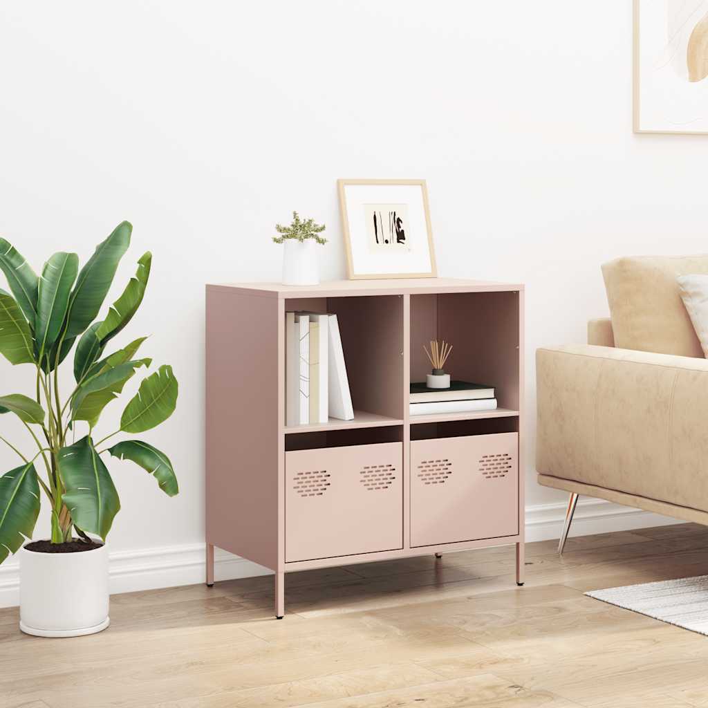 Credenza Rosa 68x39x73,5 cm in Acciaio Laminato a Freddo - homemem39