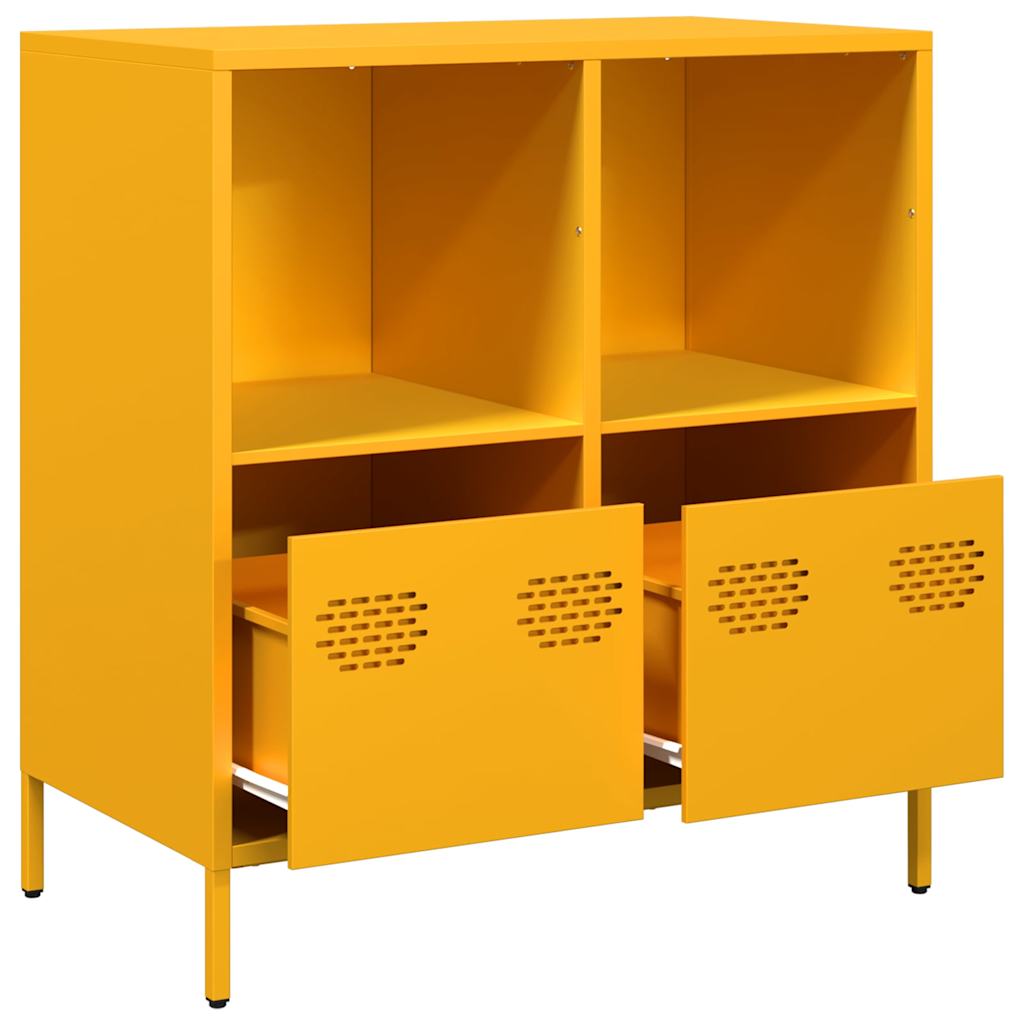 Credenza Giallo Senape 68x39x73,5 cm Acciaio Laminato a Freddo - homemem39