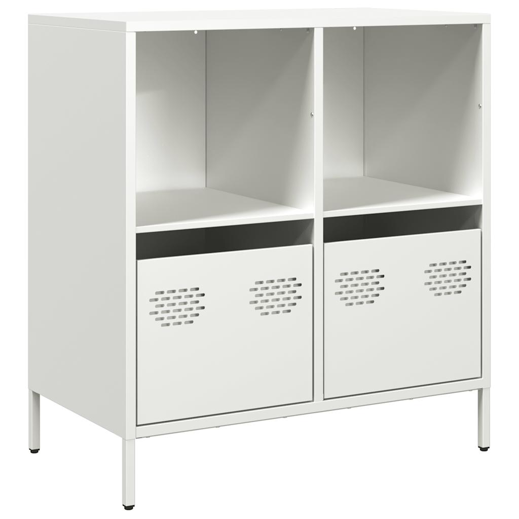 Credenza Bianca 68x39x73,5 cm in Acciaio Laminato a Freddo - homemem39