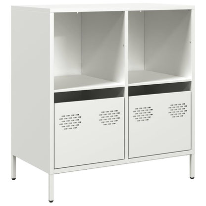 Credenza Bianca 68x39x73,5 cm in Acciaio Laminato a Freddo - homemem39