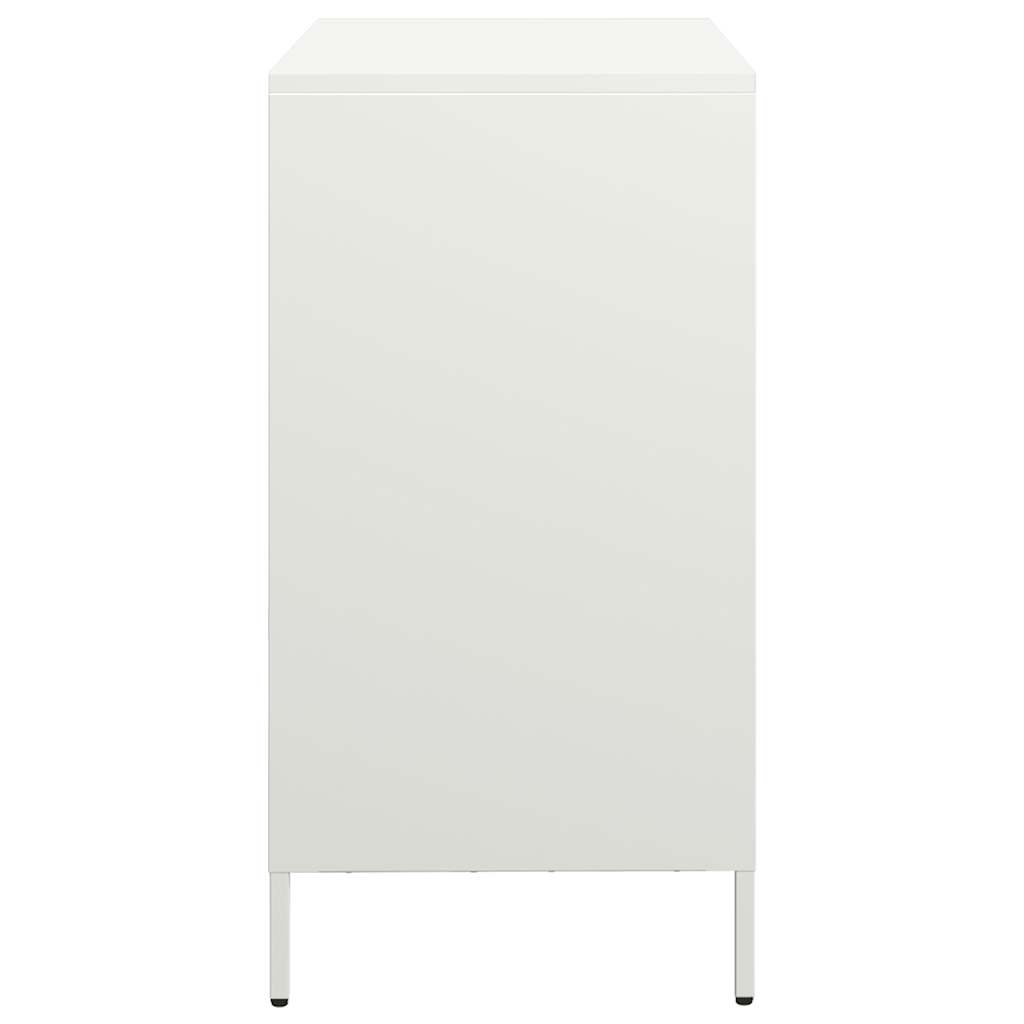Credenza Bianca 68x39x73,5 cm in Acciaio Laminato a Freddo - homemem39