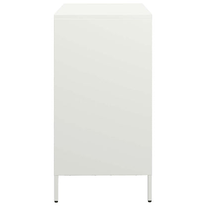Credenza Bianca 68x39x73,5 cm in Acciaio Laminato a Freddo - homemem39