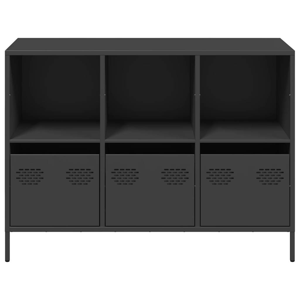 Credenza Nera 101,5x39x73,5 cm in Acciaio Laminato a Freddo - homemem39