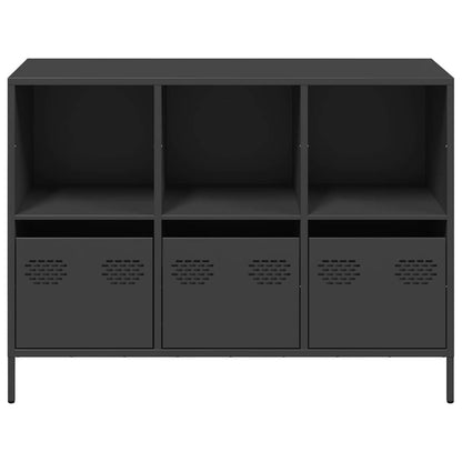 Credenza Nera 101,5x39x73,5 cm in Acciaio Laminato a Freddo - homemem39