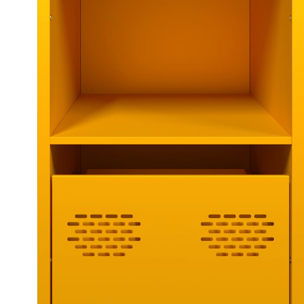 Credenza Giallo Senape 101,5x39x73,5 cm Acciaio Laminato Freddo - homemem39