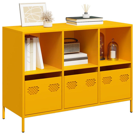 Credenza Giallo Senape 101,5x39x73,5 cm Acciaio Laminato Freddo - homemem39