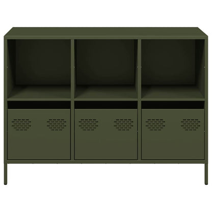 Credenza Verde Oliva 101,5x39x73,5 cm Acciaio Laminato a Freddo - homemem39