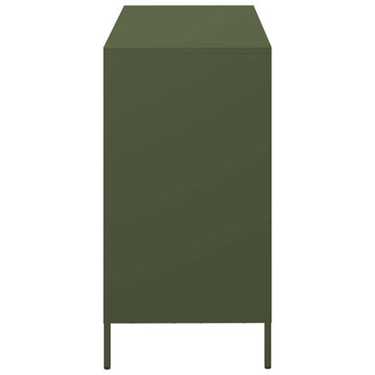 Credenza Verde Oliva 101,5x39x73,5 cm Acciaio Laminato a Freddo - homemem39