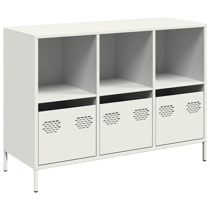Credenza Bianca 101,5x39x73,5 cm in Acciaio Laminato a Freddo - homemem39