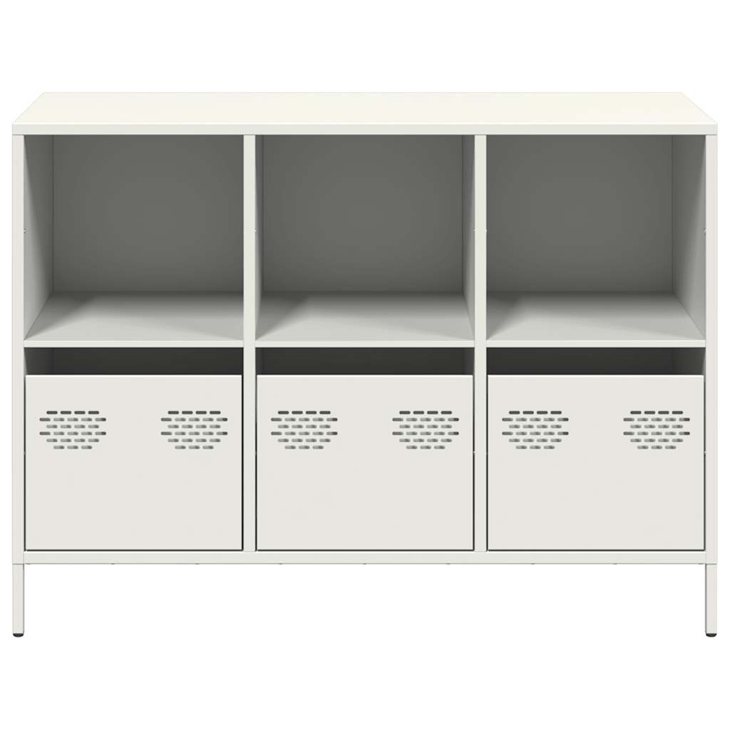 Credenza Bianca 101,5x39x73,5 cm in Acciaio Laminato a Freddo - homemem39