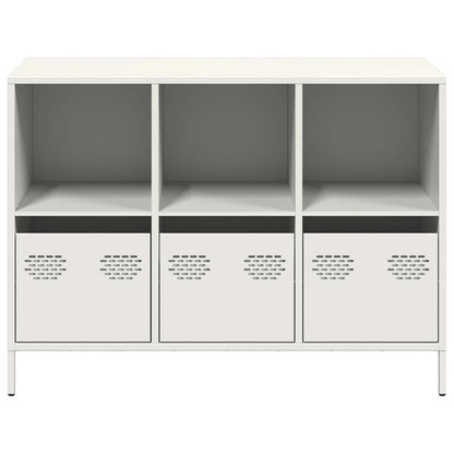 Credenza Bianca 101,5x39x73,5 cm in Acciaio Laminato a Freddo - homemem39