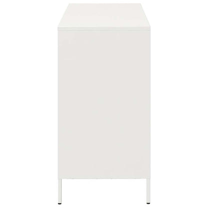 Credenza Bianca 101,5x39x73,5 cm in Acciaio Laminato a Freddo - homemem39