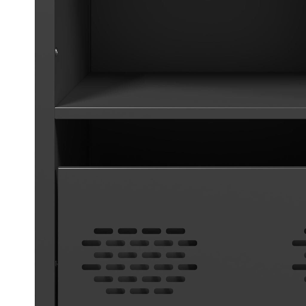 Credenza Nera 35x39x103,5 cm in Acciaio - homemem39