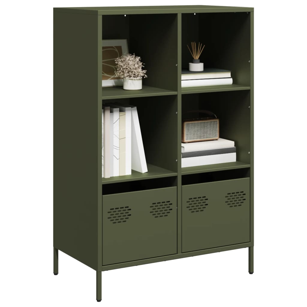 Credenza Verde Oliva 68x39x103,5 cm in Acciaio - homemem39