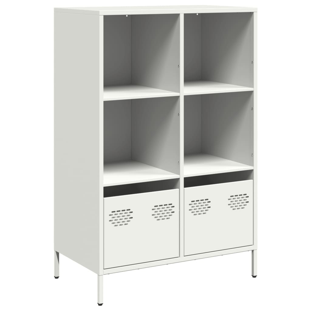 Credenza Bianca 68x39x103,5 cm in Acciaio - homemem39
