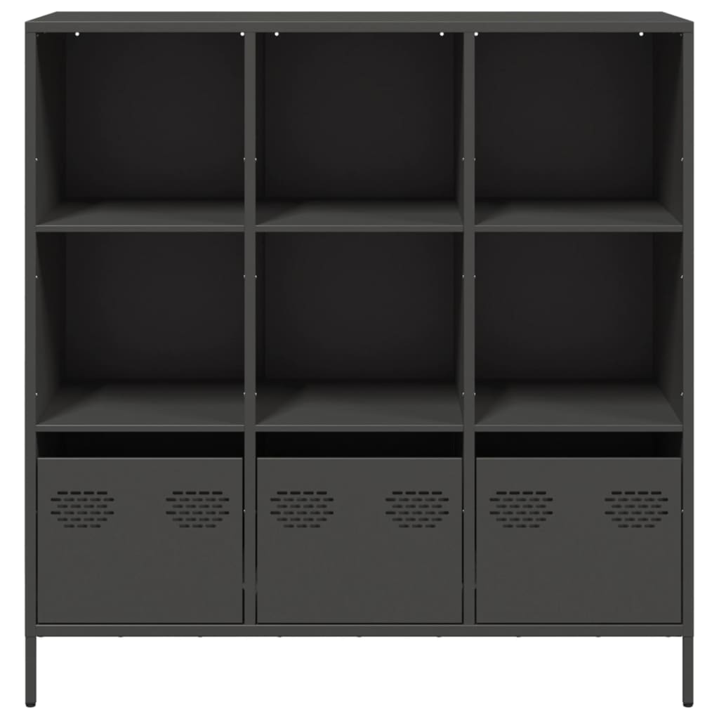 Credenza Nera 101,5x39x103,5 cm in Acciaio - homemem39