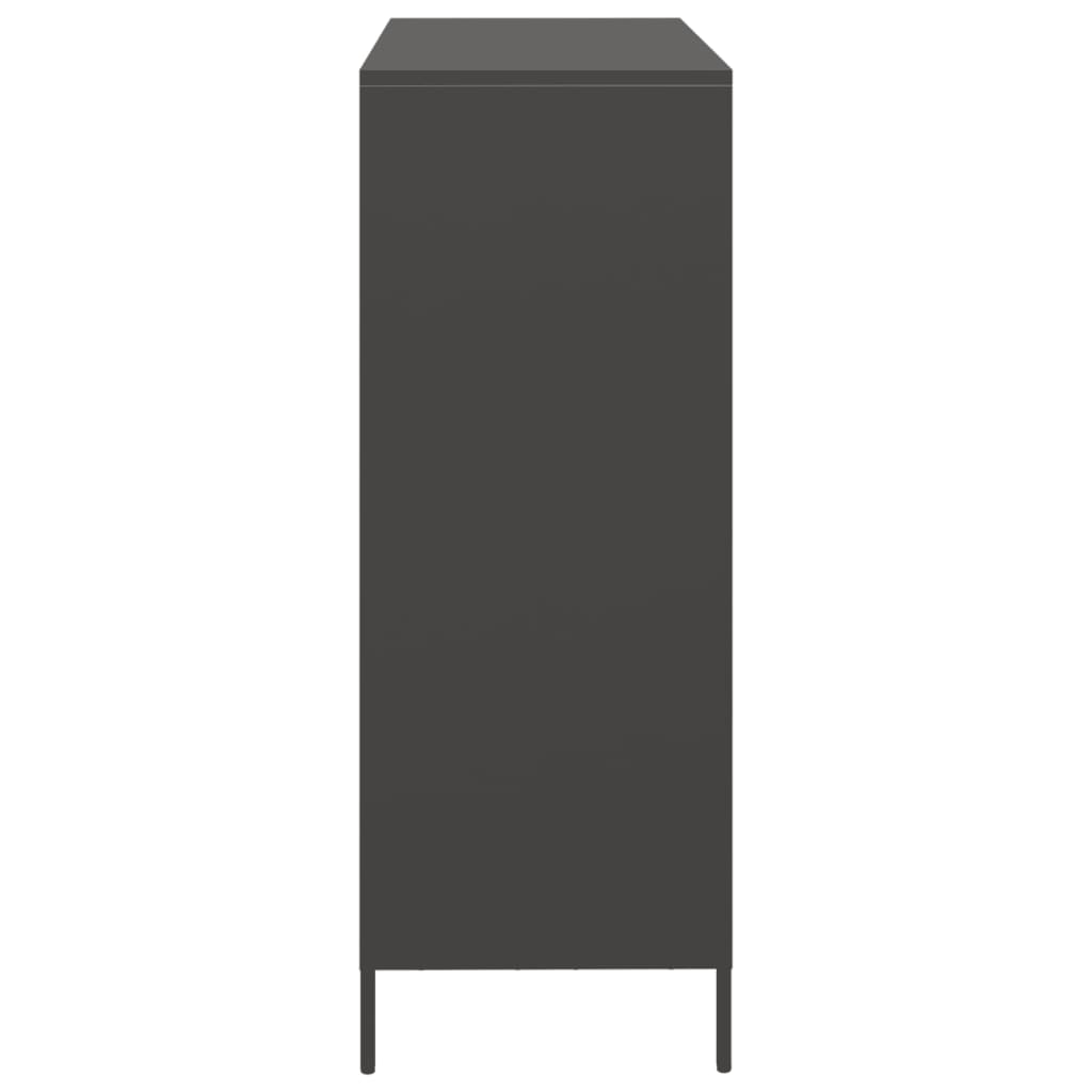 Credenza Nera 101,5x39x103,5 cm in Acciaio - homemem39