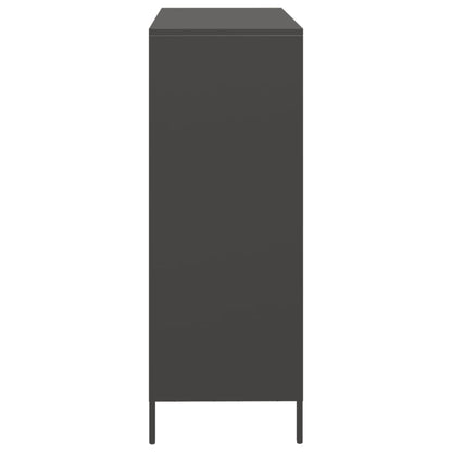 Credenza Nera 101,5x39x103,5 cm in Acciaio - homemem39