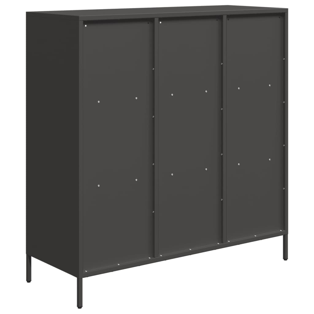 Credenza Nera 101,5x39x103,5 cm in Acciaio - homemem39