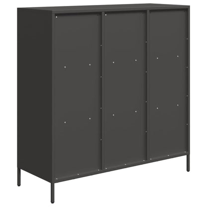 Credenza Nera 101,5x39x103,5 cm in Acciaio - homemem39
