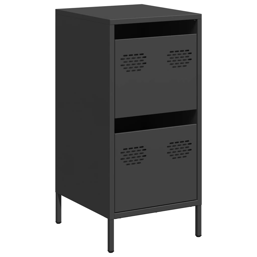 Credenza Nera 35x39x73,5 cm in Acciaio Laminato a Freddo - homemem39
