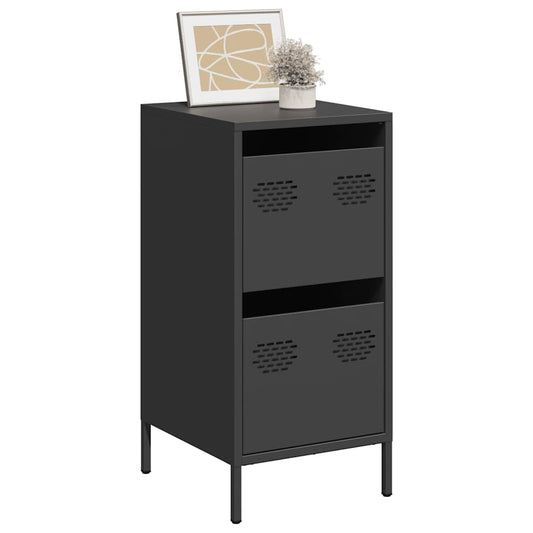 Credenza Nera 35x39x73,5 cm in Acciaio Laminato a Freddo - homemem39