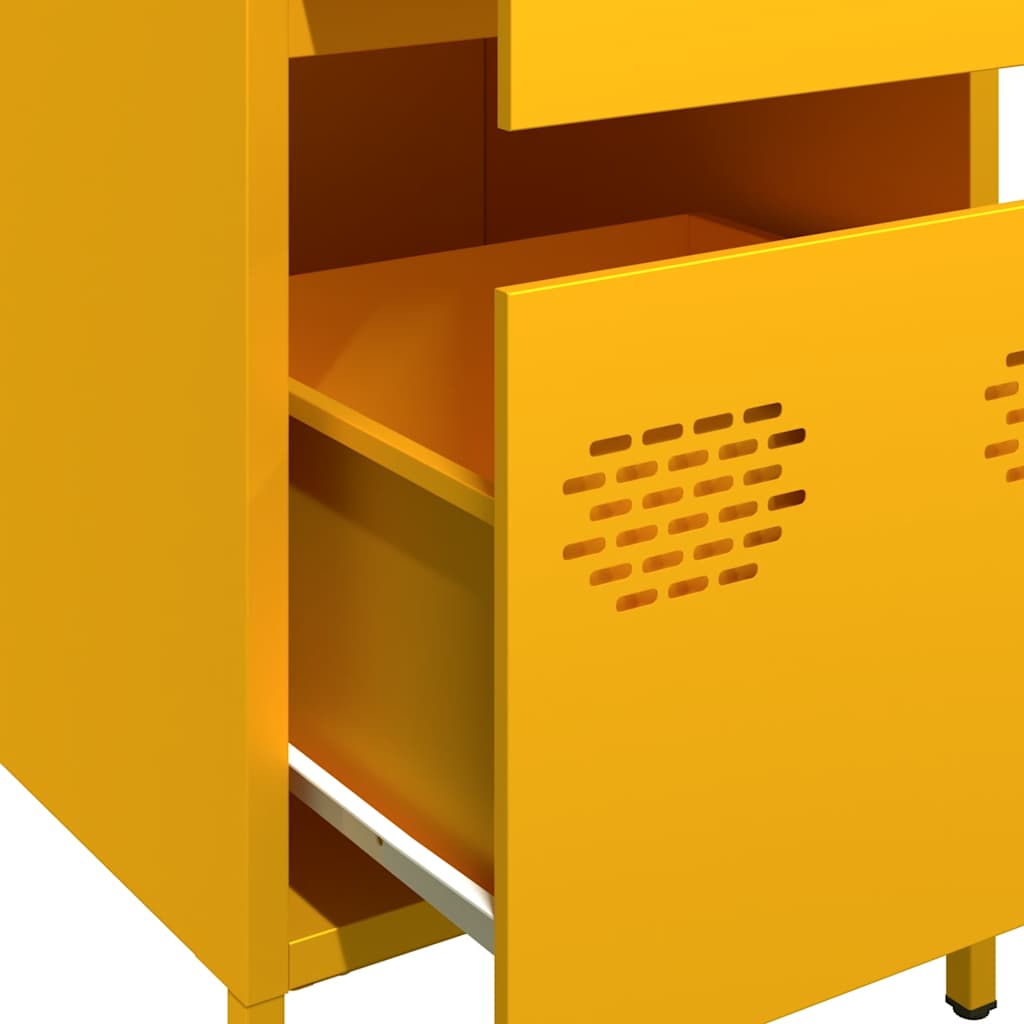 Credenza Giallo Senape 35x39x73,5 cm Acciaio Laminato a Freddo - homemem39