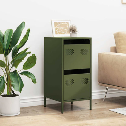 Credenza Verde Oliva 35x39x73,5 cm in Acciaio Laminato a Freddo - homemem39