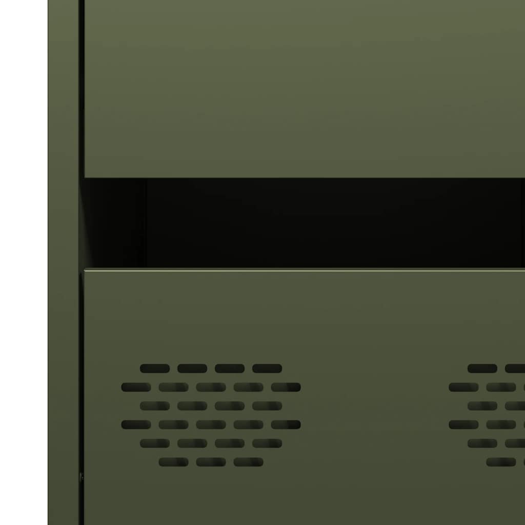 Credenza Verde Oliva 35x39x73,5 cm in Acciaio Laminato a Freddo - homemem39