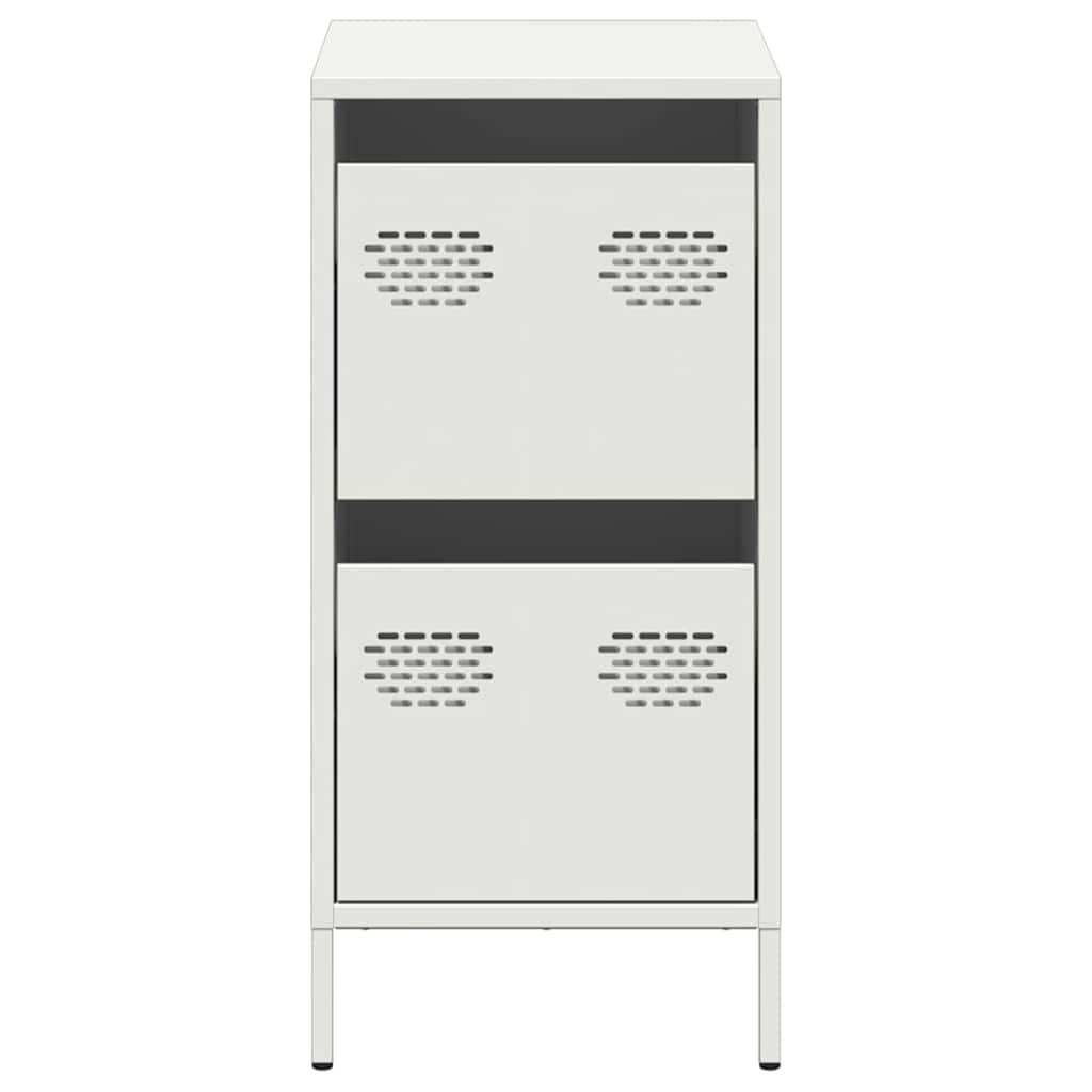 Credenza Bianca 35x39x73,5 cm in Acciaio Laminato a Freddo - homemem39