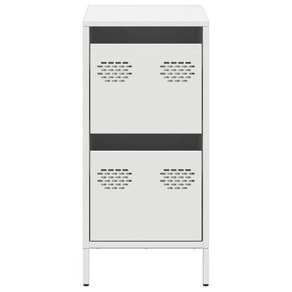 Credenza Bianca 35x39x73,5 cm in Acciaio Laminato a Freddo - homemem39