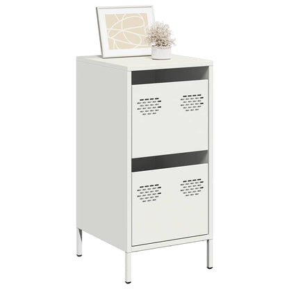 Credenza Bianca 35x39x73,5 cm in Acciaio Laminato a Freddo - homemem39