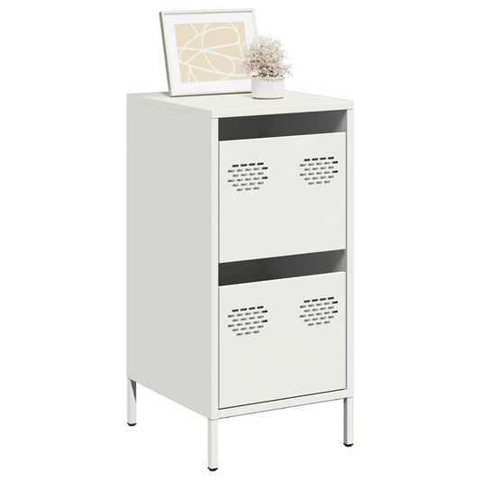 Credenza Bianca 35x39x73,5 cm in Acciaio Laminato a Freddo - homemem39