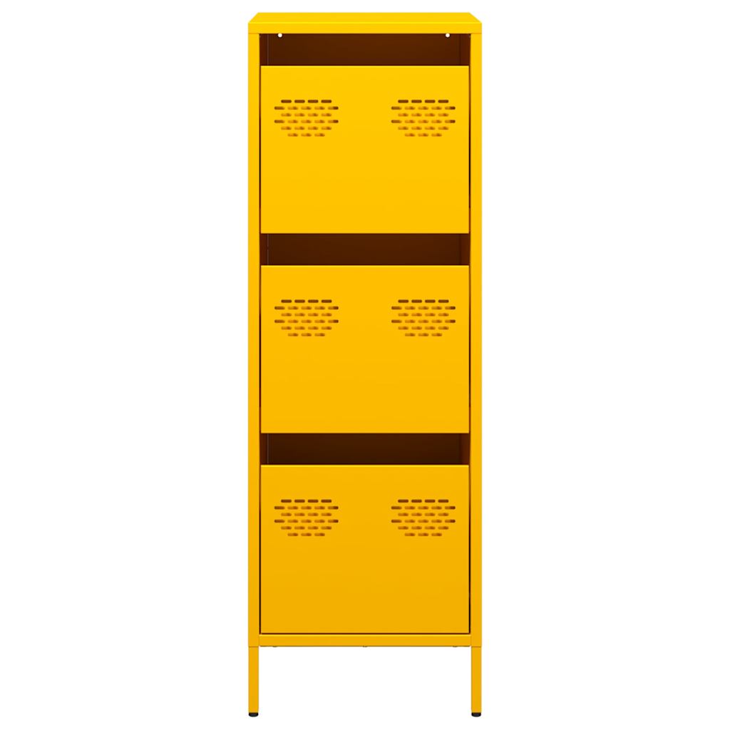 Credenza Giallo Senape 39x35x103,5 cm in Acciaio - homemem39
